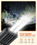 QiSa Solar Charger Power Bank 40000mAh Built in 4 Cables and Hand Crank, Portable Charger 22.5W Fast Charger 6 Outputs & 4 Inputs External Battery Pack with Bright Flashlight and Compass