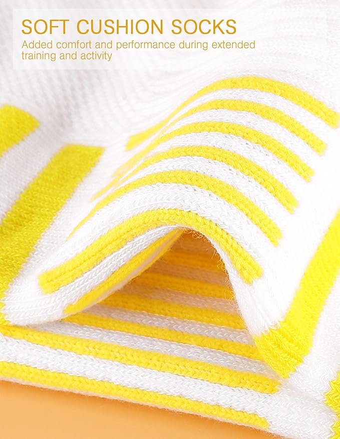 Airacker Ankle Athletic Running Socks Cushioned Breathable Low Cut Sports Tab Socks for Men and Women (6 Pairs)