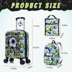 Rosamo Kid’s Luggage Set 6 Piece Suitcase Set 16" Hardside Luggage with Spinner Wheels Girls Boys Carry on Luggage Travel Rolling Luggage Airline Approved (Soccer)