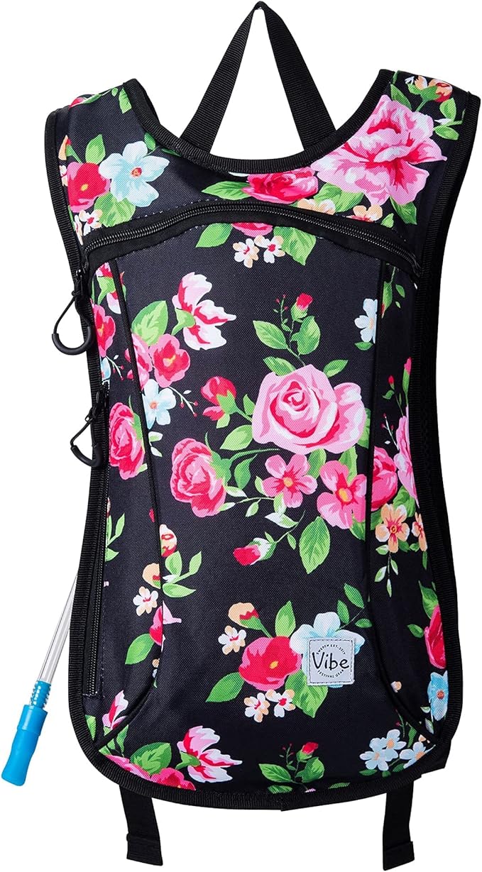 Vibe Festival Gear Hydration Pack Backpack with 2L Water Bladder for Women, Men, Teens, Kids - Hydropack Hydro Sports, Outdoor, Running, Camping, Hiking, Festivals, Raves
