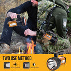 Rechargeable Searchlight Handheld LED Tactical Flashlight with Handle Spotlight 6000 Lumens High-Power Super Bright Torch with USB Output Torch (Gold)