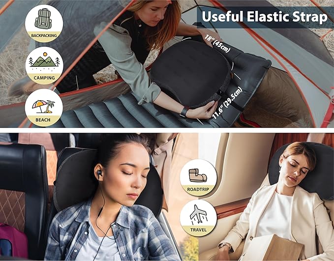 TREKOLOGY Ultralight Inflatable Camping Pillow - Compact & Comfortable Blow Up Pillow for Backpacking, Hiking, and Travel - Quick & Easy to Inflate and Deflate Camper Pillow - Aluft Plus