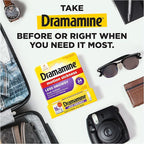 Dramamine Motion Sickness Less Drowsy, for Nausea Relief During Travel, 16 Count