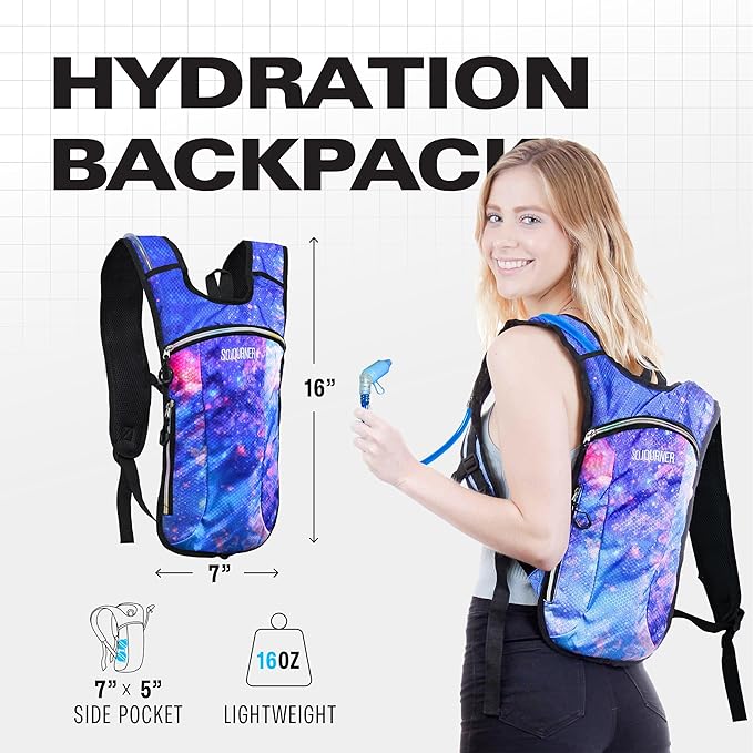 Sojourner Rave Hydration Pack - Hydration Backpack - Hydropack with 2L Bladder - Water Backpack for Festivals, Hiking, Running, Biking and More