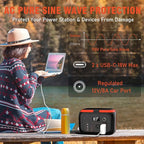 SinKeu Portable Power Station 600W, 296Wh/80000mAh Backup Lithium Battery Pack Bank, 110V Pure Sine Wave AC Outlet Solar Generator for Camping Emergency RV Outdoor Hurricane Supplies
