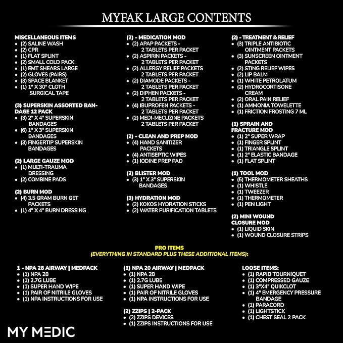 My Medic MYFAK Large Pro- HSA FSA Approved Ifak First Aid Kit - Comprehensive 200 life saving Item Medical Kit - Boat or Car First Aid Kit - Coyote