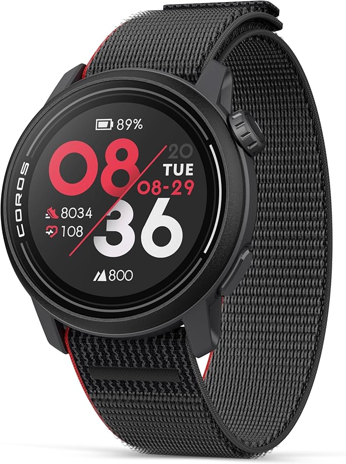 COROS PACE 3 GPS Sport Watch –Lightweight, Comfortable Running Watch, 17-Day Battery Life, Accurate GPS, Heart Rate Monitor, Navigation, Sleep Tracking, Training Plan, Run, Bike, and Ski- Black Nylon