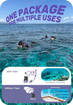 CAPAS Snorkel Mask Fins Set, Travel Size Snorkeling Gear for Adults with Adjustable Fins, Diving Mask and Dry Top Snorkel, Come with a Carrying Bag