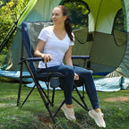 TIMBER RIDGE Oversized Folding Camping Chair High Back Heavy Duty for Adults Support up to 500lbs with Cup Holder, Side Pocket Cooler Bag 2 Pack