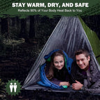 Emergency Survival Tent Life Shelter - 2 Person Mylar Emergency Shelter Tube Tent with Emergency Whistle & Paracord, All-Weather Essential Survival Gear for Camping, Hiking & Survival Kits
