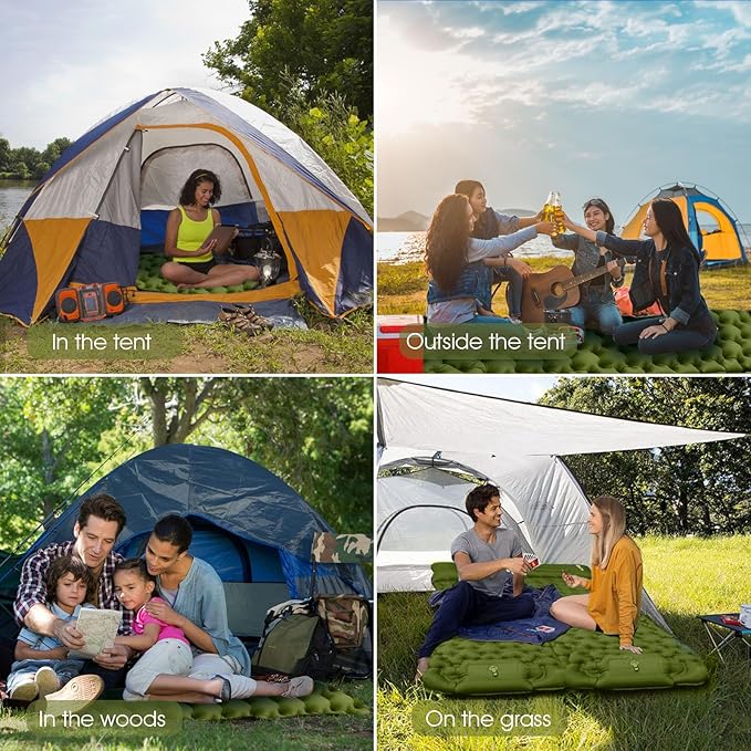 HiiPeak Sleeping Pad for Camping- Ultralight Inflatable Sleeping Mat with Built-in Foot Pump & Pillow, Upgraded Compact Camping Air Mattress for Tent, Backpacking, Hiking