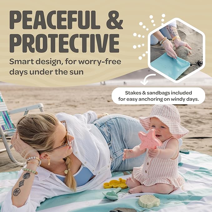 Pop Up Sun Canopy Shelter - Lightweight, Portable Outdoor Shelter with UPF 50+ Sun Protection & Easy Setup - Stable for Windy Conditions, Ideal for Beach, Picnic, Camping & More (Sweet Mint)