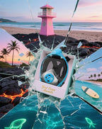 Full Face Snorkel Mask- Snorkeling Gear for Adults with Safe Dry Top Breathing System, Latest Foldable Panoramic View Snorkeling Mask for Men and Women, Anti Fog Anti Leak