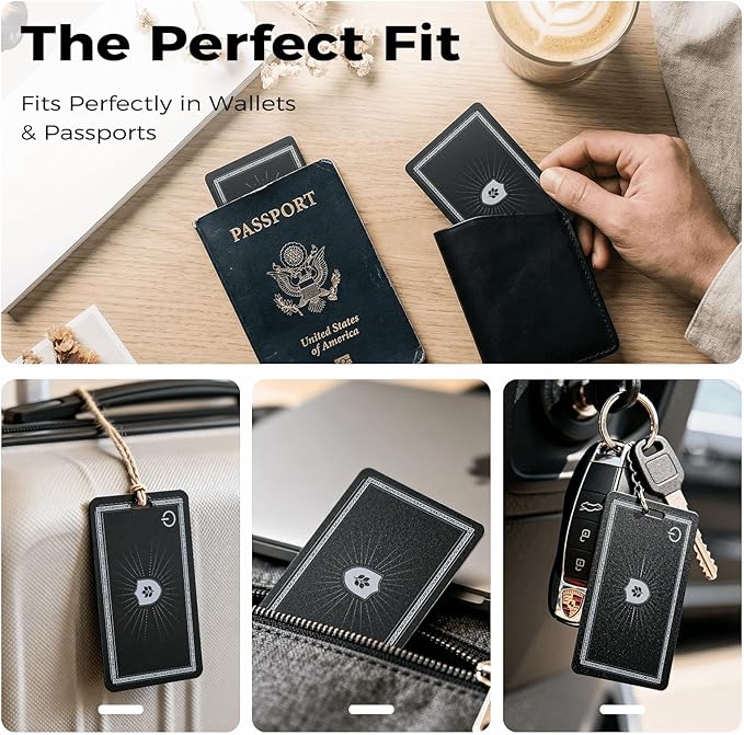 [2026 New] Wallet Tracker Card (iOS Only),Ultra Slim 0.07in,Rechargeable Bluetooth Tracker, IP68 Waterproof,Wireless Charging, Smart Location Finder for Keys, Wallet, Luggage Tags （2- Pack）