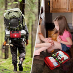 Kitgo First Aid Kits for Car, Trauma Kit with 218 Pcs Medical Supplies, Medical Kit for Car, Home, Camping, Hiking, Adventure