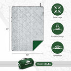 Sherpa Warm Outdoor Camping Blanket - Waterproof Stadium Blanket for Cold Weather, Camp, Sports Mom and Concert - Camping Quilt 80" X 58" (Green)