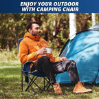 Mesh Folding Camping Chairs, Oversized Portable Outdoor Chairs, Weight Capacity 325 lbs with Cup Holder, Storage Pocket, Carry Bag Blue