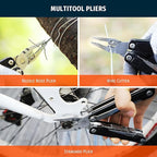 16-in-1 Multitool Pliers, Portable Camping Multi Tool with Safety Lock, Outdoor Survival Gear for Hiking, Hunting, Backpacking