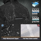 baleaf Men's Rain Jacket Waterproof Windbreaker Raincoat Running Cycling Hiking Gear Hood Lightweight Reflective Packable