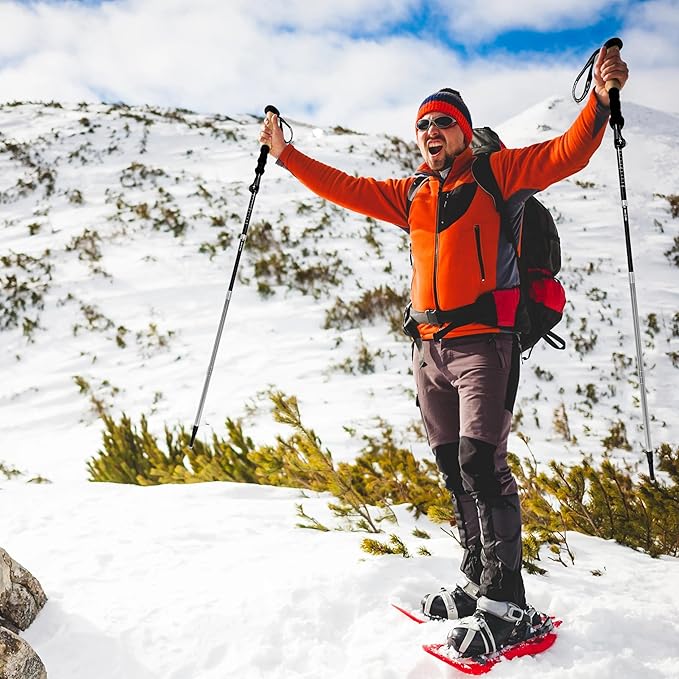 Walking Sticks for Men & Women - 14.5" Foldable Hiking Poles for Backpacking, Exercising and Traveling, Set of 2 Aluminum Nordic Collapsible Trekking Poles