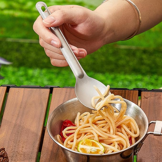 Titanium Long Handle Spork and Spoon Camping Utensils