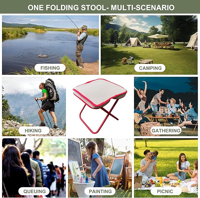 Mini Easy Carry Outdoor Chair – Compact Carry Chair for Camping, Hiking, Fishing, Gardening and Outdoor Use – Lightweight, Durable, Easy to Carry and Set Up (Khaki)