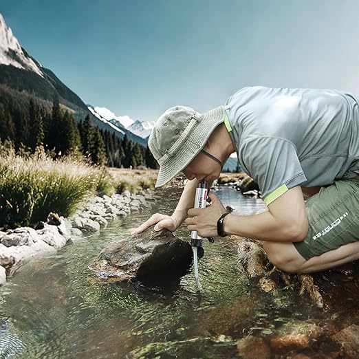 Timain 4-Stage Filtration,High Flow Rate Water Filter Straw,Water Purifier Survival for Emergency Kits,Travel,Camping, Hiking,Fishing,Hunting (1)