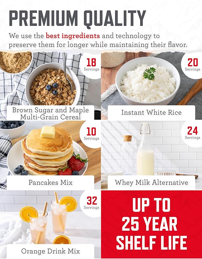 ReadyWise Emergency Food Supply - 14 Day, 150 Servings Emergency Freeze Dried Food Bucket, Protein Meals, Camping Essentials, Survival Kit, Disaster Prepping Supplies, up to 25 Year Shelf Life