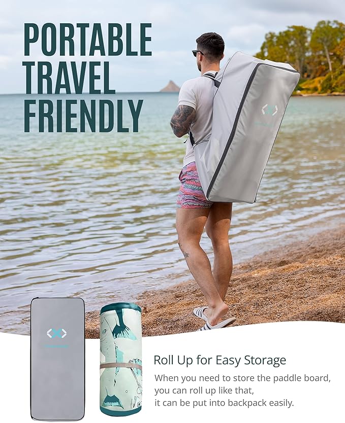 ZLX 11'6" Extra Wide Inflatable Stand Up Paddle Board SUP, Stable Non-Slip Deck Pad, Unique Fin System and Premium iSUP Accessories - Portable Backpack & Upgraded Pump for Adults, All Skill Levels