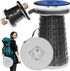 Upgraded XXL Collapsible Stool with Cushion,19.7"H-11.8"D Telescoping Folding Stool for Adults,More Sturdy Portable Camping Stools with Load Capacity 1000lbs for Outdoor,Garden,Fishing,Hiking