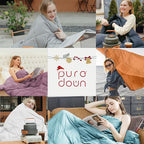 puredown® Lightweight Checkered Couch Throw Soft Feather Down Throw Blanket for Indoor and Outdoor Use, 50"X70", Black and Red