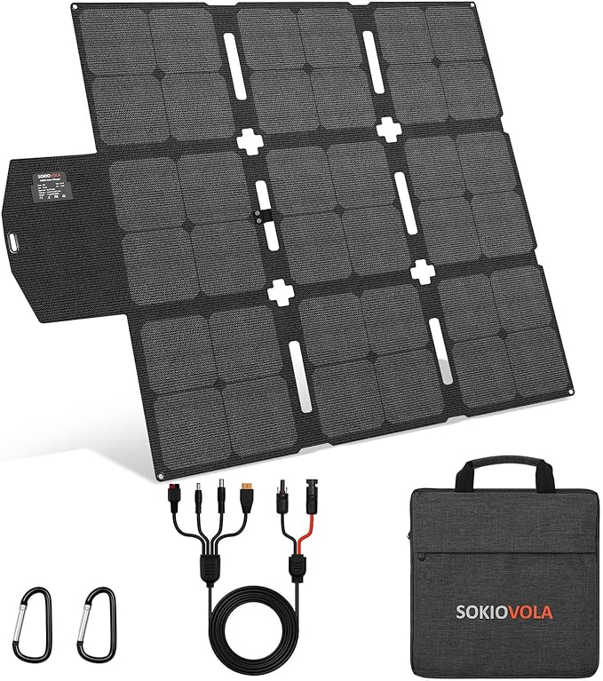 120W Foldable Solar Panel with MC-4 Connector Portable Solar Panel for Camping Folding Solar Panel Charger for Portable Power Station Laptops RV