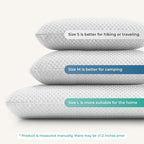 Travel Pillow Memory Foam Pillows, Camping Pillow-Compressible Medium Firm, Breathable Cover, Ideal Backpacking Hiking, Bed Pillows, Airplane and Car (White, S)