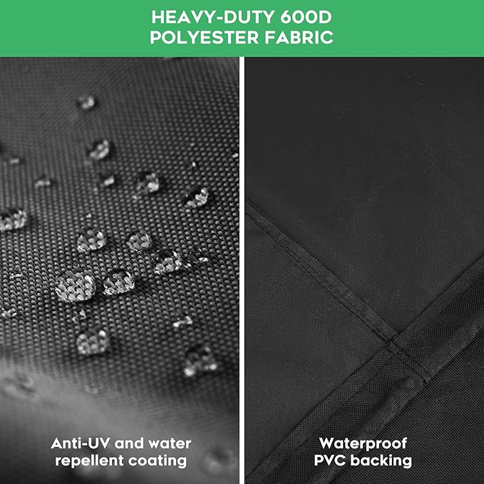 Heavy-Duty 600D BBQ Grill Cover Compatible with Weber Searwood 600 Pellet Grill, 3400145 Weber Searwood 600 Cover, Black