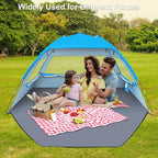 Gorich Beach Tent Sun Shelter for 3/4-5/6-7/8-10 Person with UPF 50＋ UV Protection, Lightweight & Easy Setup Beach Shade Canopy, Portable Beach Shade Tent Beach Cabana