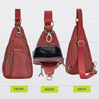 Antik Kraft Tasha Crossbody Sling (Cognac) | Vegan Leather Crossbody Bag for Women with 16-20" Strap | Sling Bags for Women with Durable Antique Brass Hardware | 7in x 2.5in x 12.5in |