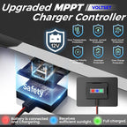 Solar Battery Trickle Charger: 10 Watt 12V Solar Panel Maintainer for Car Boat - Waterproof Monocrystalline Solar Charger with Controller for RV Marine Trailer Truck Motorcycle