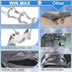WIN.MAX Crampons for Shoes, Traction Cleats Ice Snow Grips with 19 Stainless Steel Spikes, Shoe Talons Anti - Slip Boots Spikes for Walking, Jogging, Climbing and Hiking