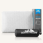 Travel Pillow Memory Foam Pillows, Camping Pillow-Compressible Medium Firm, Breathable Cover, Ideal Backpacking Hiking, Bed Pillows, Airplane and Car (White, L)