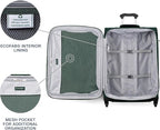 Travelpro Maxlite 5 Softside Expandable Luggage with 4 Spinner Wheels, Lightweight Suitcase, Men and Women, Forest Green, Checked-Medium 25-Inch