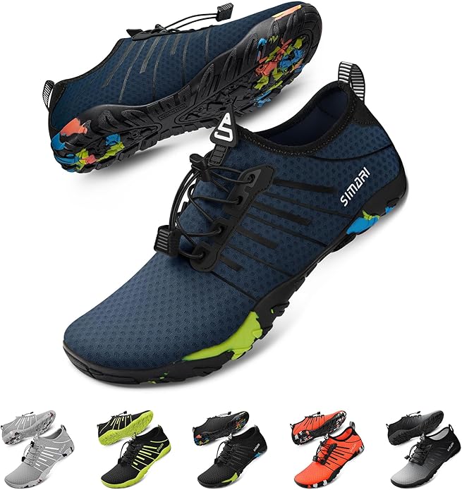 SIMARI Water Shoes for Women Men - Barefoot Quick-Dry Aqua Socks | Lightweight Swim Shoes for Surfing, Swimming, Beach Sports, Kayaking, Diving | Non-Slip Design