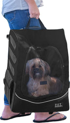 Pet Gear I-GO2 Plus Traveler Roller Backpack, Travel Carrier, Car Seat for Cats/Dogs, Mesh Ventilation, Included Tether, Telescoping Handle, Storage Pouch, Onyx