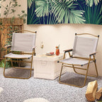 BOOSDEN Camp Chair, Portable Outdoor Wide Folding Camping Chairs, Ultralight Beach Chair with Wooden Handle for Picnic Lawn Leisure Park Travel Hiking Fishing, Foldable Chairs Support 330Lbs