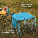 Upgraded Padded Camping Stool with Storage Bag 18 Inch Oversized Folding Foot Rest Portable Heavy Duty Camp Stool Supports 450LBS with 4 Reinforced Steel Tubes for Outdoor Hiking Fishing Lawn Travel