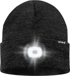 ATNKE LED Lighted Beanie Hat,USB Rechargeable 4 LED Running Headlamp Bright Cap with The Light Gifts for Men and Women