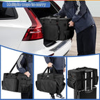 Camping Organizers and Storage, 4 Pcs Packing Cubes with Carrying Bag, 5-in-one with Hard Bottom Storage Bag for Travelling, Toys, Dolls, etc, Black