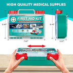 General Medi 295 Pieces Professional First Aid Kit - HardCase First Aid Box - Contains Premium Medical Supplies for Travel, Home, Office, Vehicle, Camping, Workplace & Outdoor