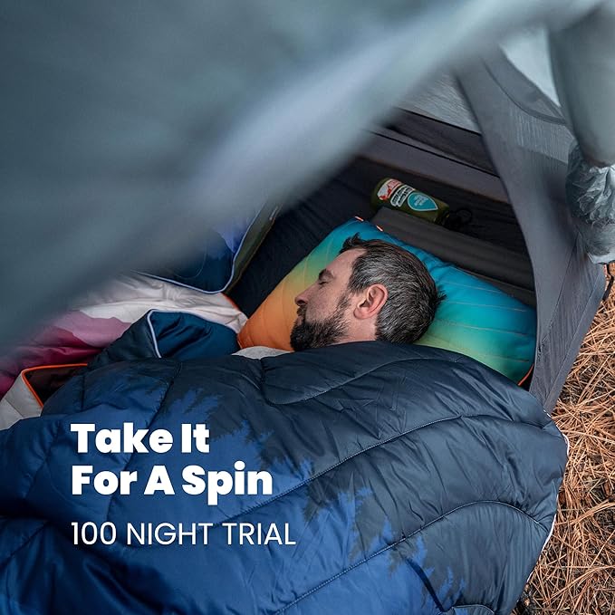 Rumpl The Adjustable Camp Pillow - Full Size Packable Outdoor and Travel Pillow, Two-Sided Temperature Control, 22" x 15", Baja Fade