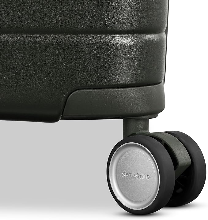 Virtuosa Hardside 21 Inch Carry On Luggage - Airline Approved with 360° Spinner Wheels, RightHeight™ Adjustable Handle - Zippered WetPak™ - TSA Lock - Expandable Light Polycarbonate Shell - Pine Green