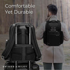 Briggs & Riley Medium Widemouth Backpack for Women & Men - Laptop Backpack, For Work & Travel, Lightweight & Durable, Padded Straps, Fits up to 15" Laptop - @work Collection, Black